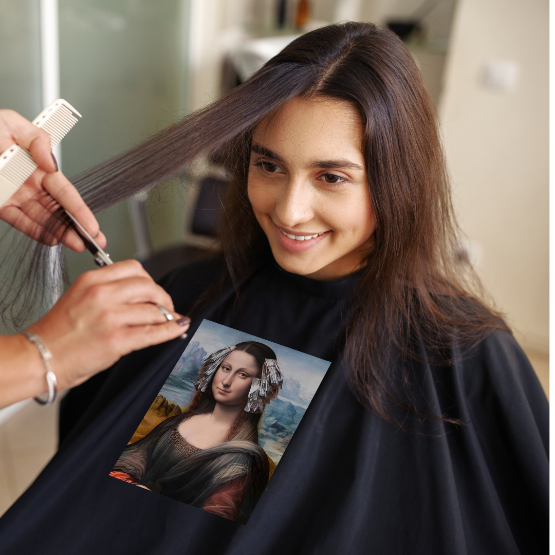 Mona Lisa in Foils Premium Salon Cape